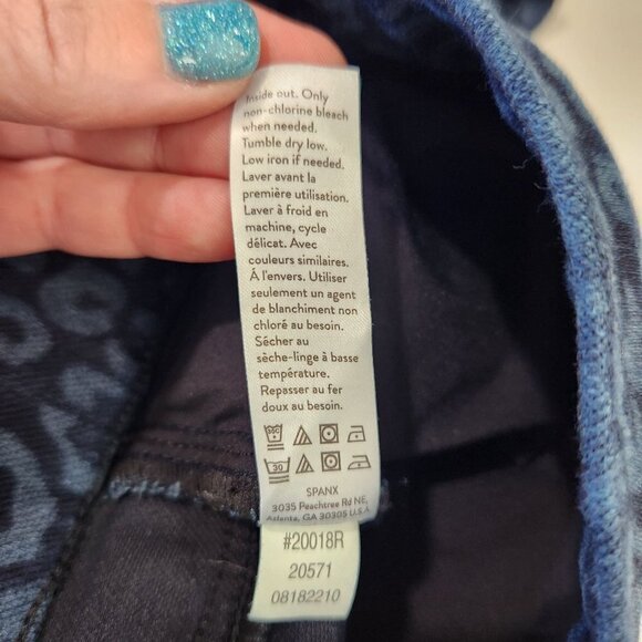 SPANX Jean-ish Leopard Print Jegging Womens‎ M Blue Stretch Pull On Slimming - Picture 8 of 8